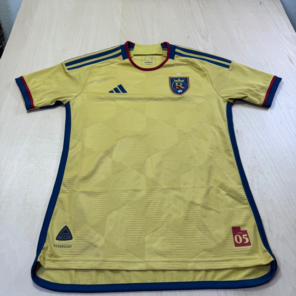 Adidas Real Salt Lake‎ 2023 2024 Authentic Away Jersey Mens Small Gold Blue S